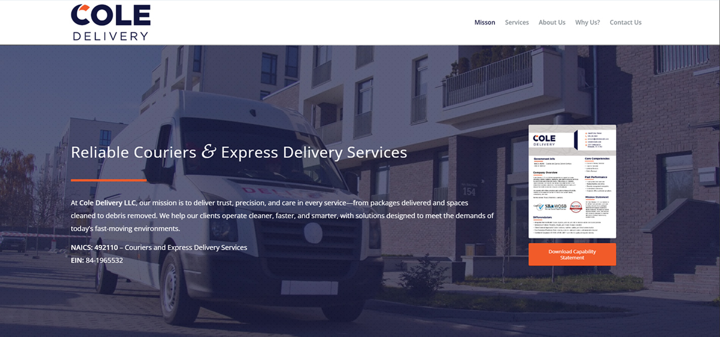 Cole Delivery Capability Statement Landing Page Cole Delivery Capability Statement Landing Page
